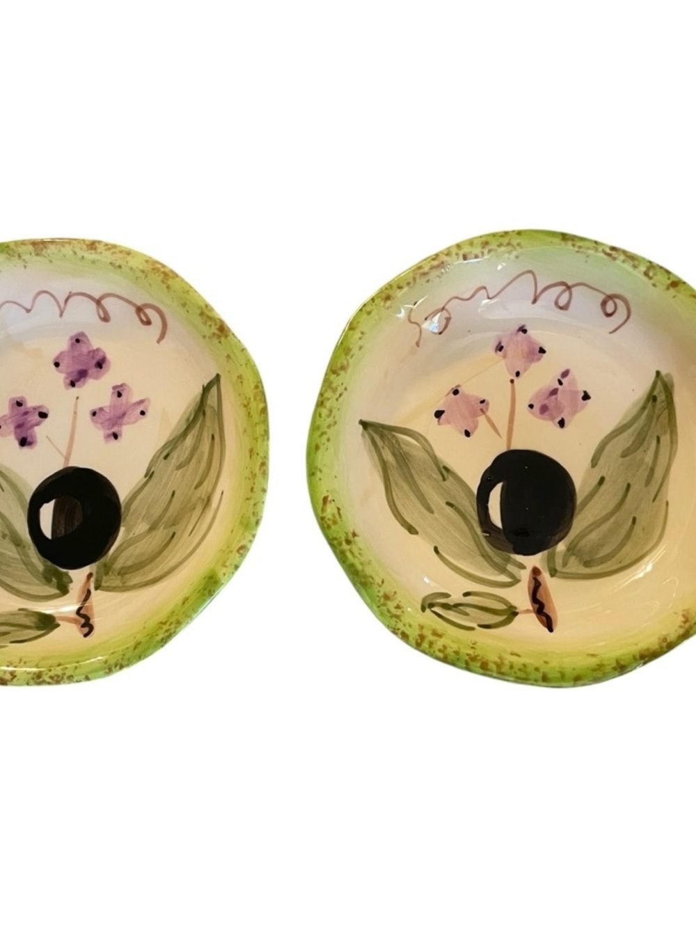 Pair of Scott’s of Wisconsin “Simply Tuscan” Ceramic Oil Dipping Dishes Olives